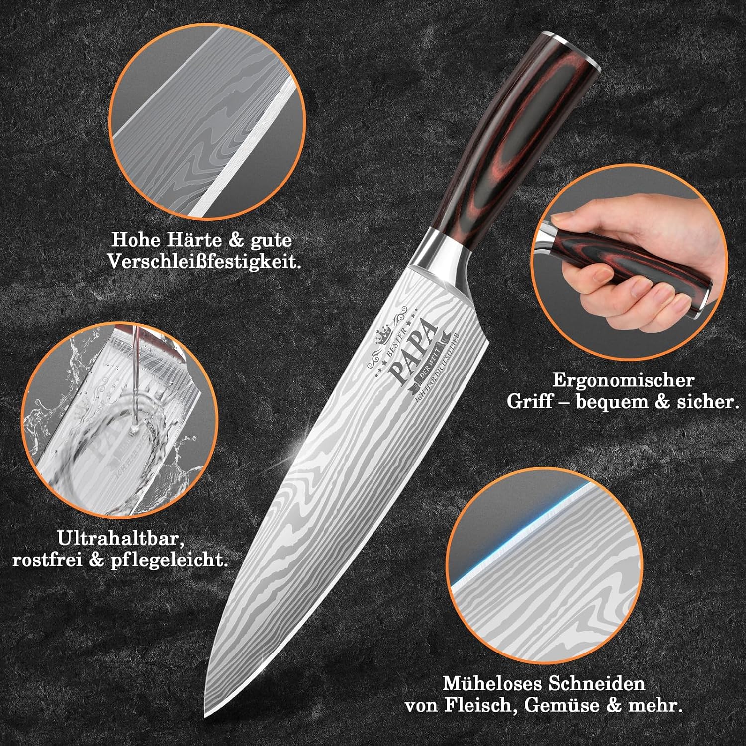 Chipate Dad Gift, Kitchen Knife Gifts for Dad, Gifts for Men, Professional Kitchen Knife - Birthday Gifts, Father's Day Gift, Christmas Gifts for Dad – Bild 4