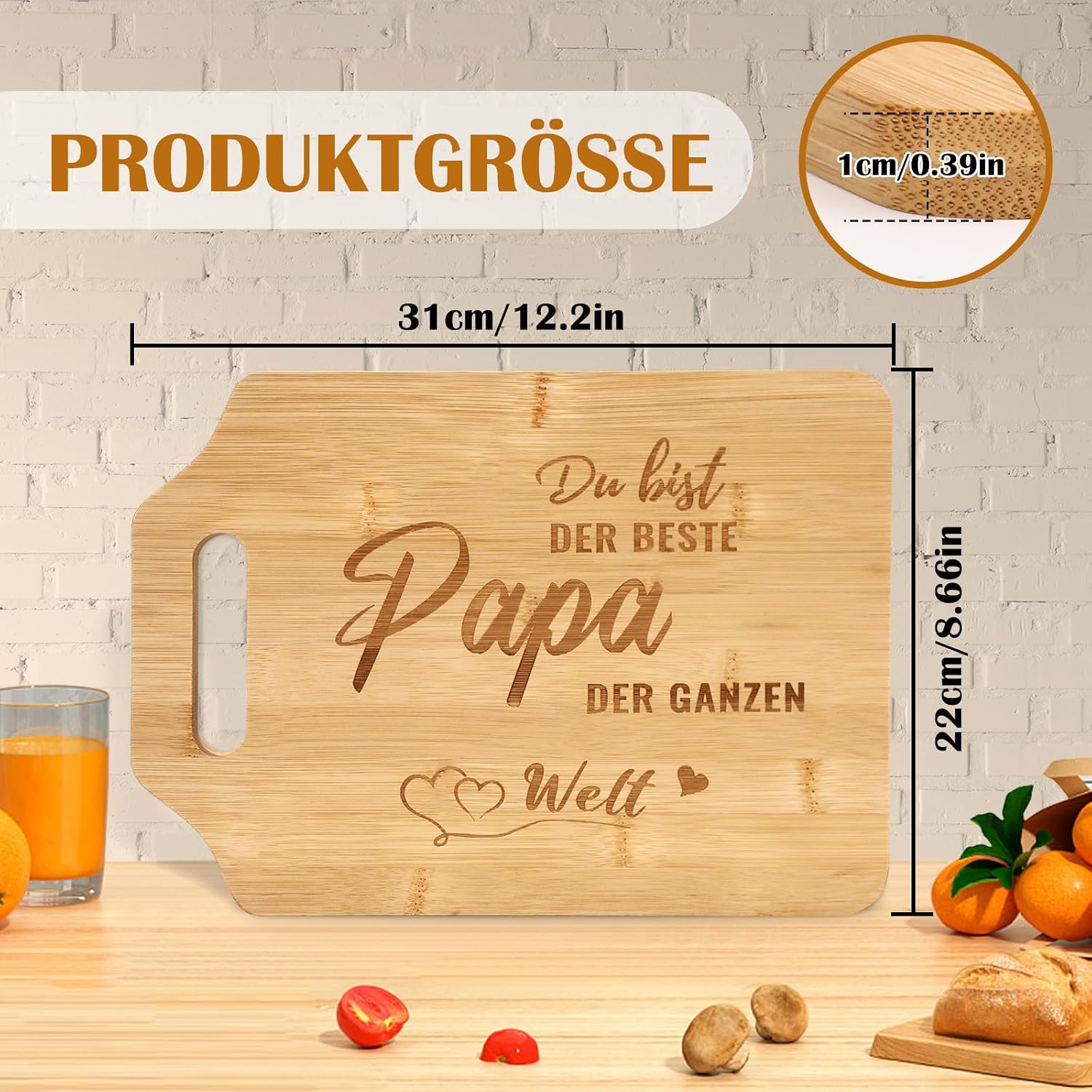 Gifts for Dad, Engraved Bamboo Chopping Board, Christmas Gifts for Dad, Dad Gift, Christmas, Best Dad Gifts, Father's Day Gift & Father Gift Birthday for Dad – Bild 3
