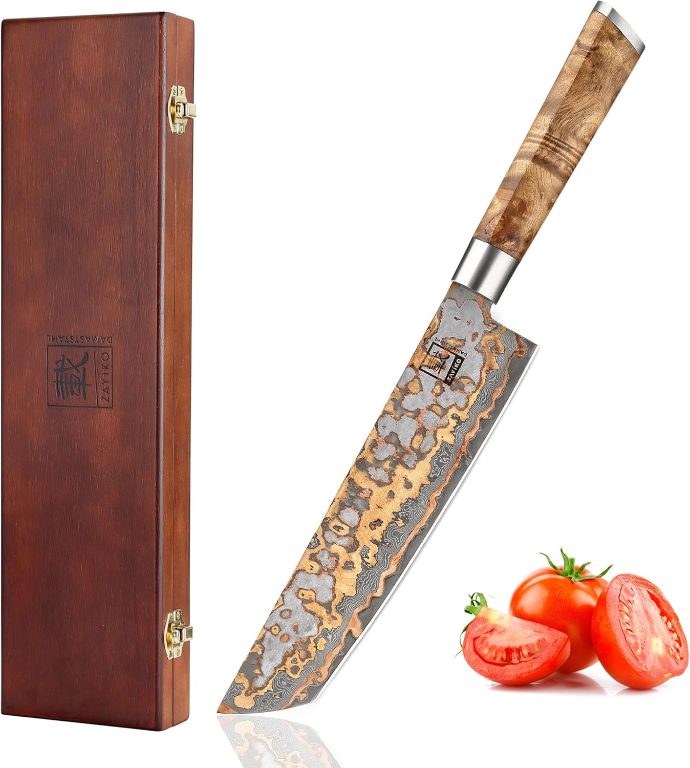 zayiko MysticMagma Tanto Chef's Knife 20.5 cm Blade Made of 67 Layers