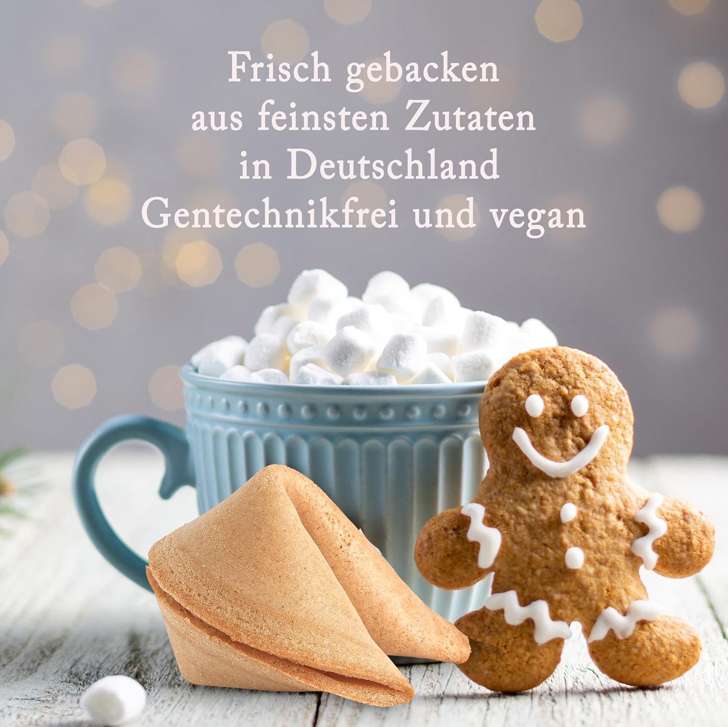 Lucky Cookies Christmas Gingerbread Man 15 Lucky Cookies in a Bag with Gingerbread Flavour in Advent and as Filling for the Advent Calendar, Santa Gift, Secret Santa Gift – Bild 4