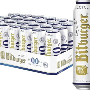 Bitburger 0.0% Pils Alcohol-Free – Can Beer (24 x 0.5 L) – Isotonic – Brewed according to German Purity Law – World Cup Edition: Only While Stocks Last
