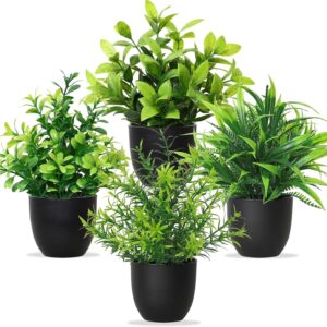 Betylifoy Artificial Plants with Pot 4 Pieces Artificial Plant Small