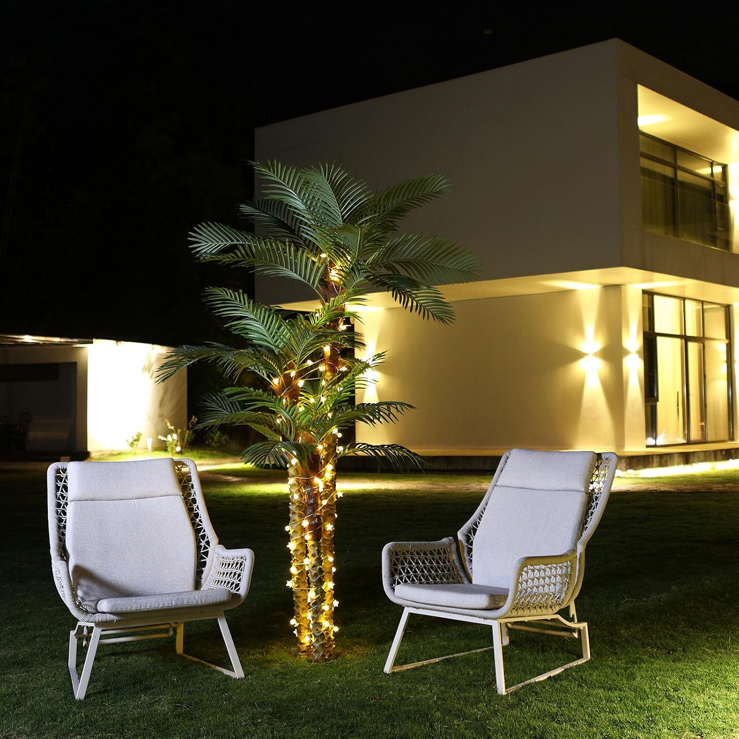 SOGUYI 240 cm Outdoor Artificial Palm Tree UV-Resistant Large Artificial Palm Tree – Bild 7
