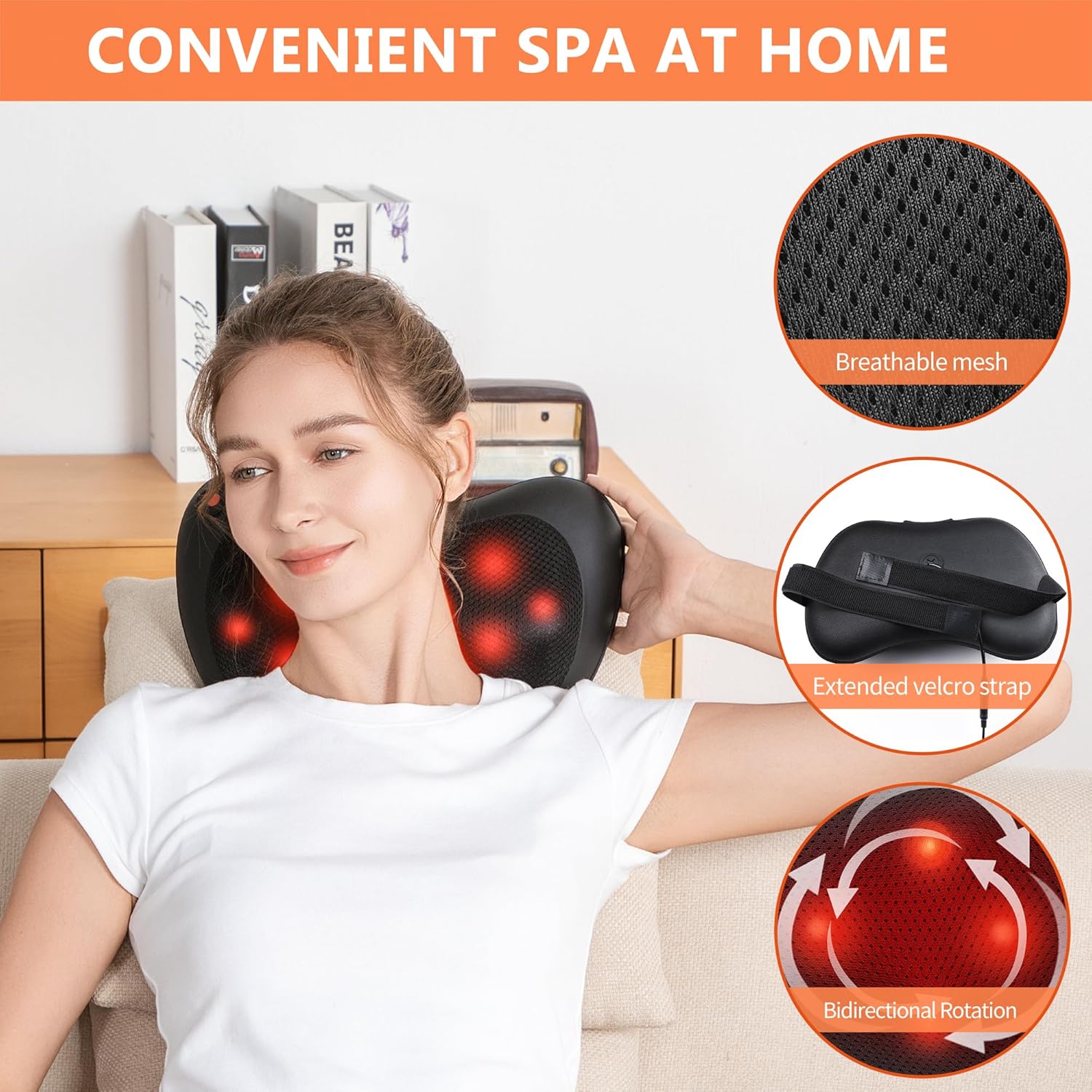 Brelley Shiatsu Massager Massage Pillow for Neck Shoulder Back – Bild 6