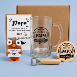 Seutgjie Best Dad Gifts Birthday Christmas Wheat Beer Glasses Set