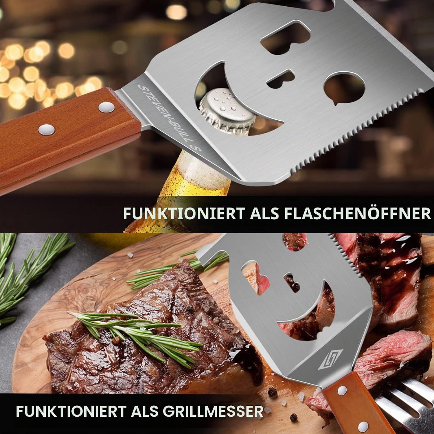 BBQ Spatula for Grill, 7 in 1 BBQ Tool, Dad BBQ Gifts – Bild 4