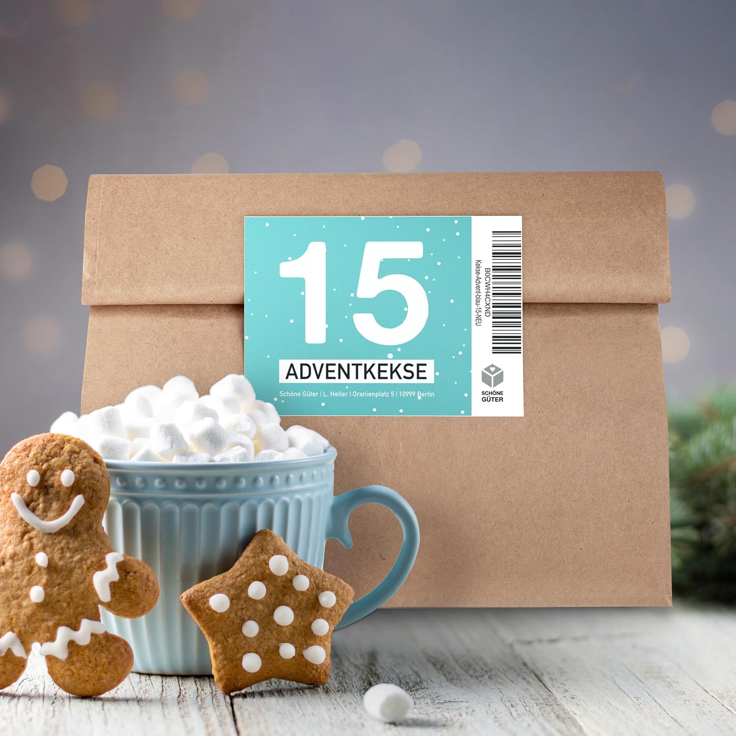 Lucky Cookies Christmas Gingerbread Man 15 Lucky Cookies in a Bag with Gingerbread Flavour in Advent and as Filling for the Advent Calendar, Santa Gift, Secret Santa Gift – Bild 3