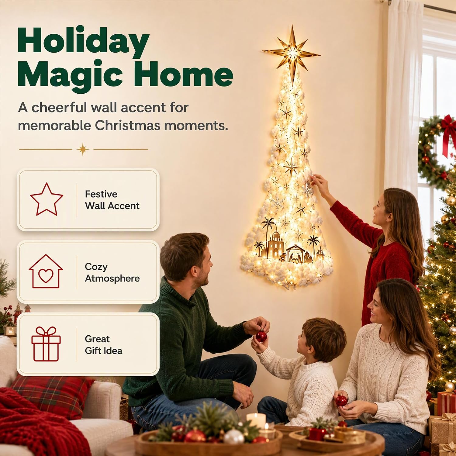 Christmas Magic Trail LED Wall Light - Snowfall Decoration – Bild 4