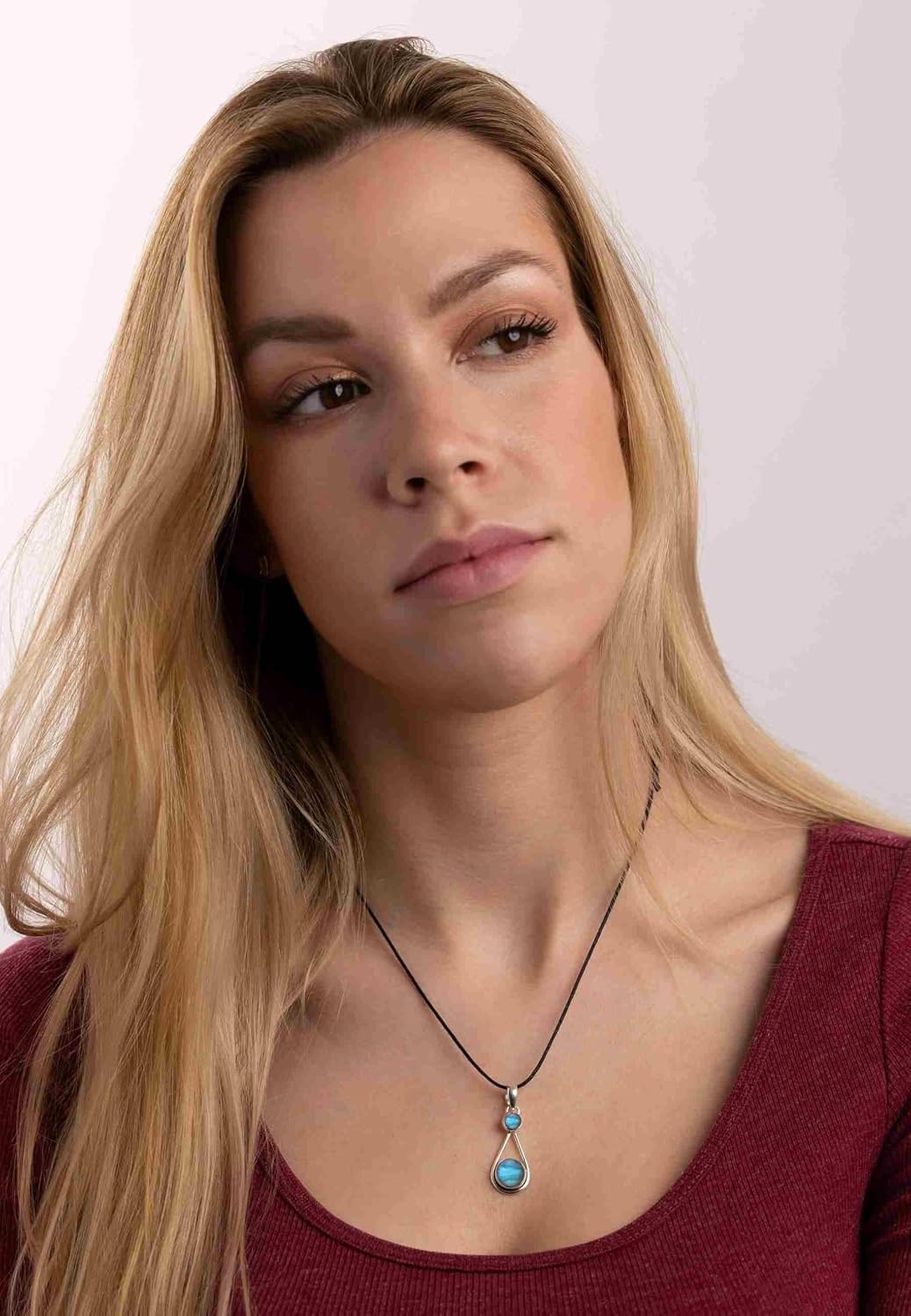 mantraroma Edelstein Kettenanhänger an Band Silber 925 echt für Damen – Bild 2