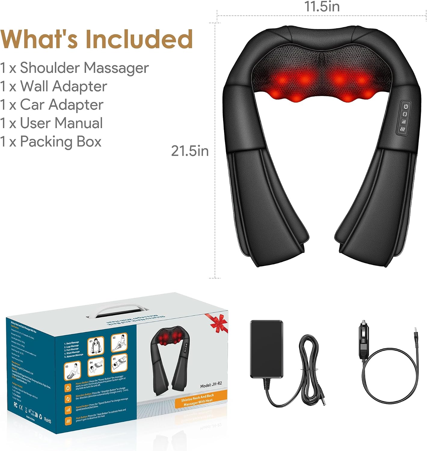Brelley Massager Neck Massager with Heat – Bild 8
