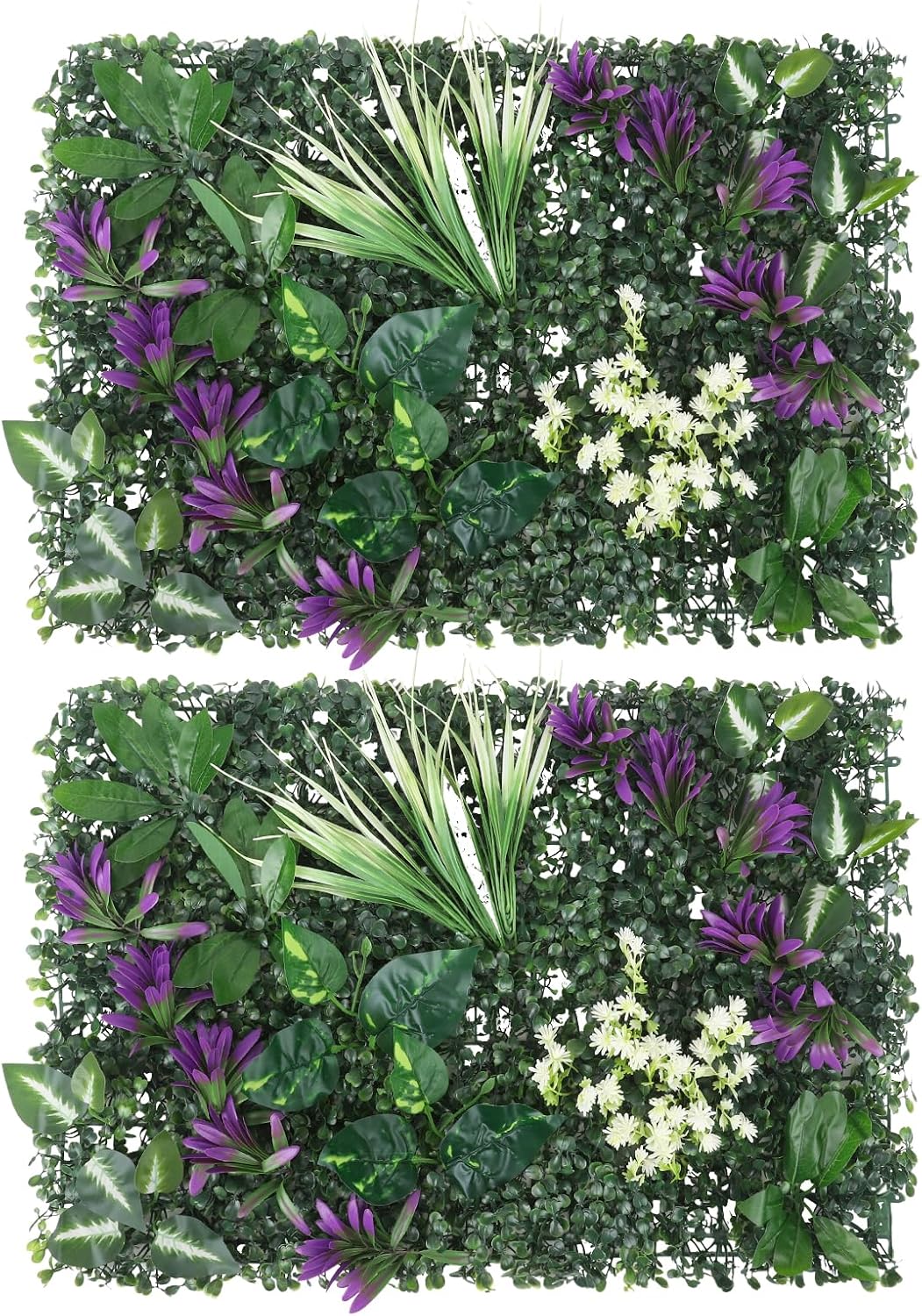 Generic 2 Artificial Plant Wall Panels, 60 x 40 cm, Artificial Green Plants on the Wall, Realistic Artificial Plant Wall, Suitable for Indoor, Outdoor, Wall, Balcony, Garden, Wedding (C17)