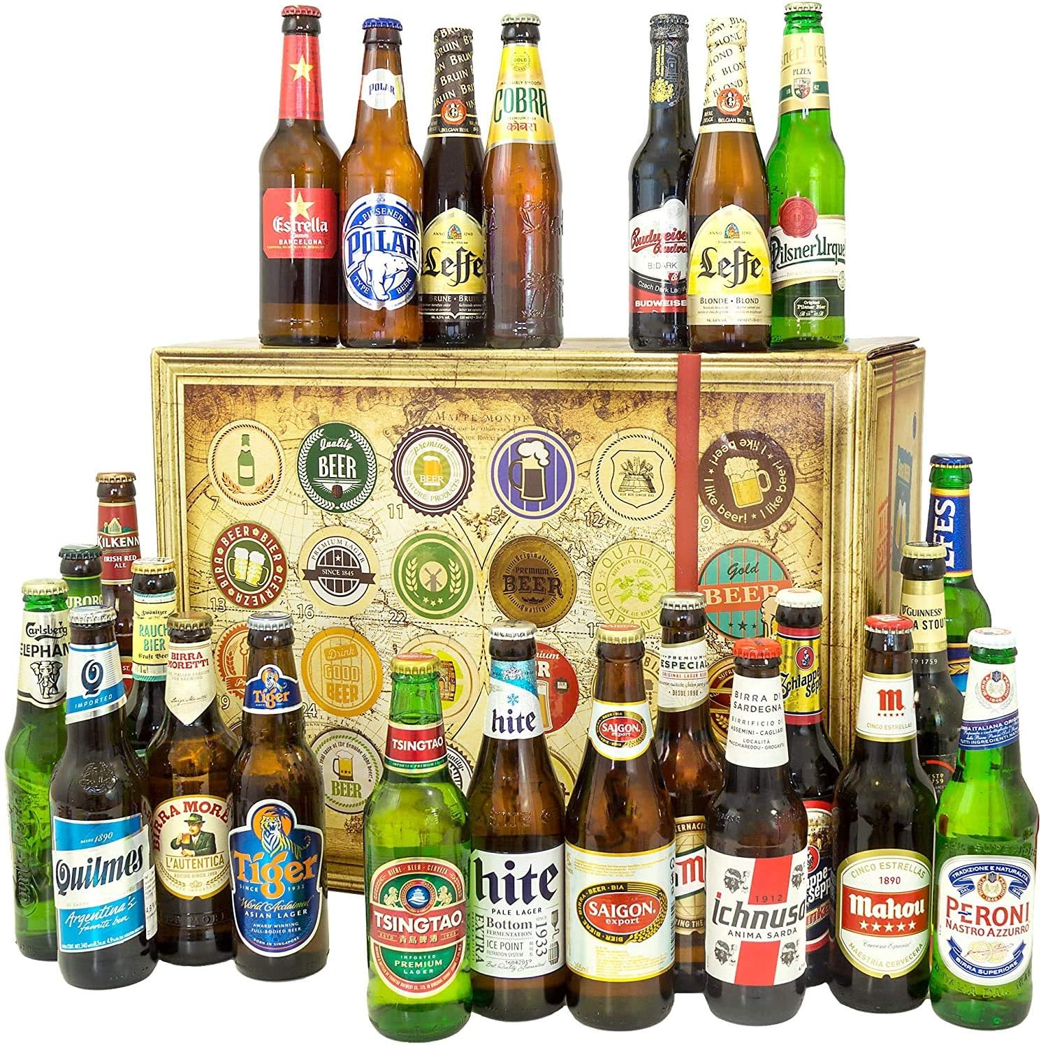 Beer Gifts / 24 x Beer from All Over the World Gift Box/Birthday Gift for Men