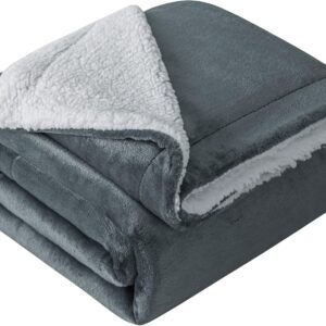 Mixibaby High Quality Blankets, Extra Thick, Warm Sofa Blanket, Couch Blanket, Size: 150 cm x 200 cm, Colour: Anthracite