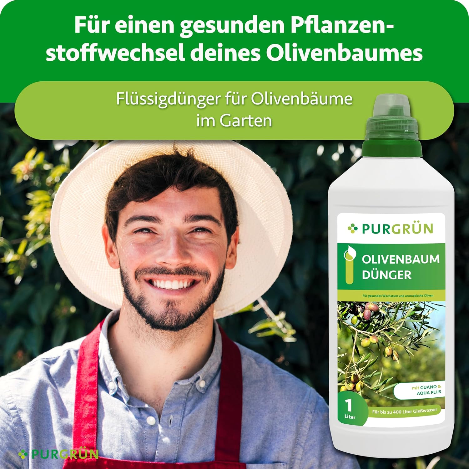 Olive Tree Fertiliser 1 Litre - Organic Mineral Formula - Premium Liquid Fertiliser with Trace Nutrients - NPK 8+8+6 - For Healthy Growth & Aromatic Olives - With Guano & Aqua Plus – Bild 2
