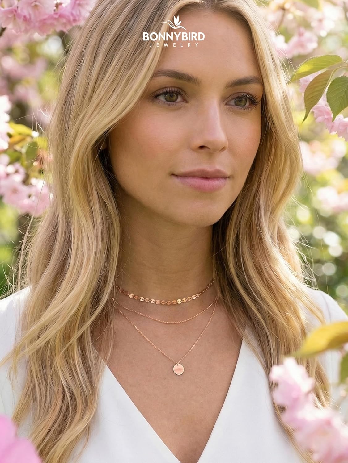 BONNYBIRD® Layering Chain Set Made of Premium Stainless Steel - Boho Chain Women's in Silver, Gold & Rose Gold, 100% Waterproof & Skin-Friendly BonnyTrio – Bild 6