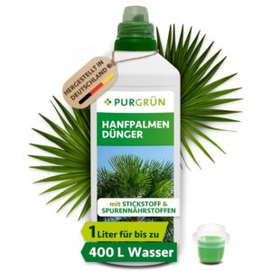 Hemp Palm Fertiliser 1 Litre – Promotes Fast, Healthy Growth – Radiant Green Leaves Thanks to Full Spectrum Nutrients – Strengthens Resistance – For Up to 400 Litres of Watering Water
