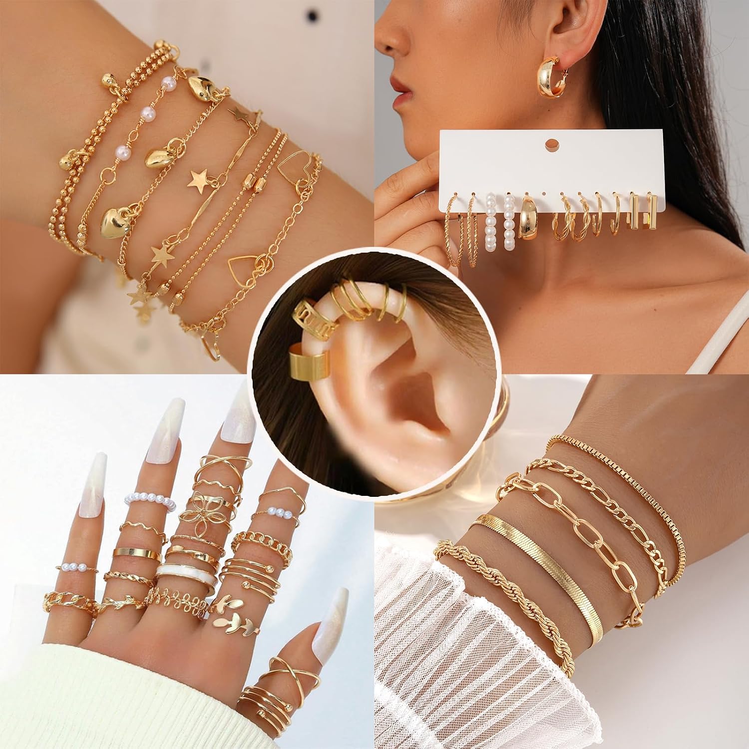 73 Pieces Jewellery Sets for Women, Jewellery Set Gold, Fashion Jewellery Set, Jewellery Set for Gifts Birthday Valentine's Day – Bild 4