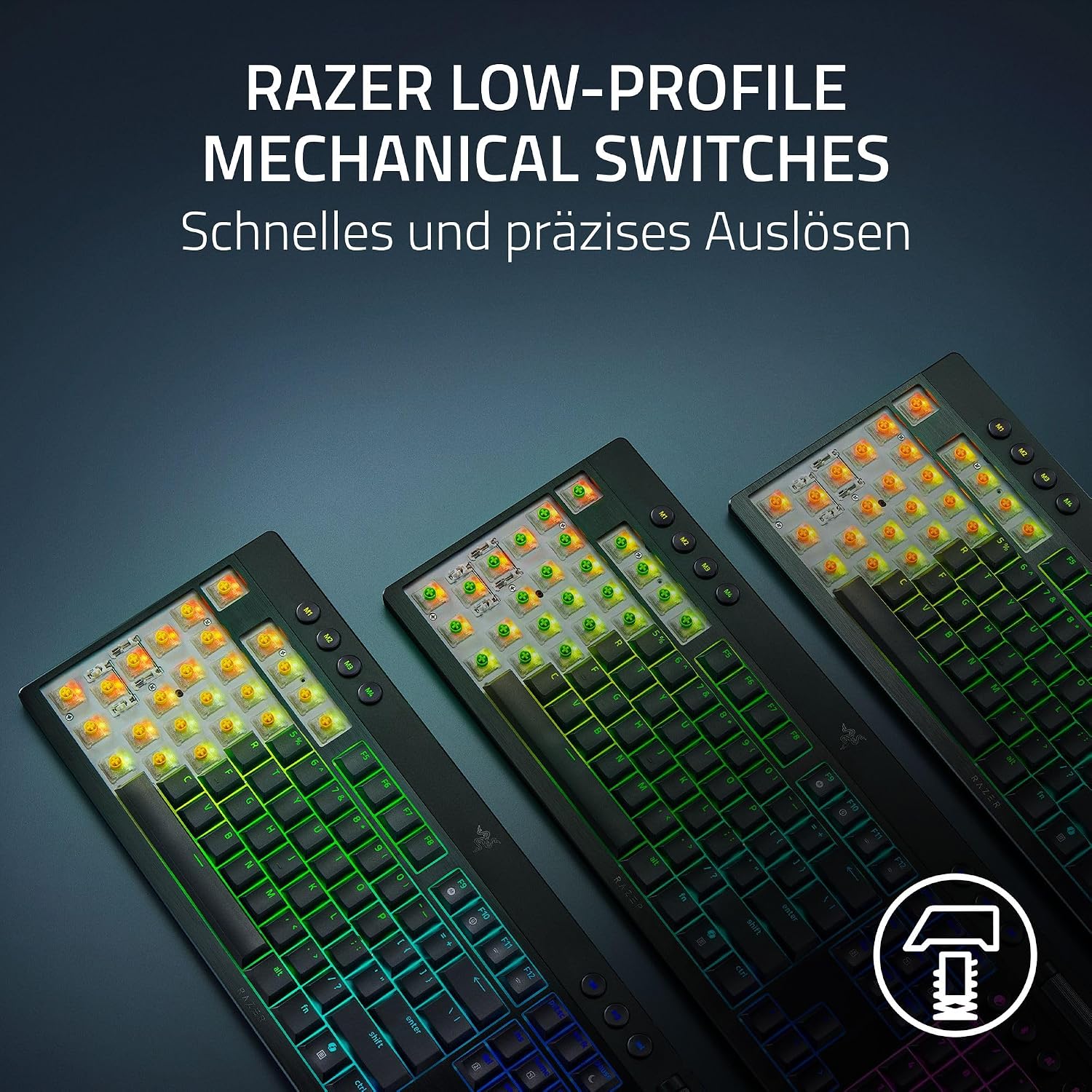 Razer BlackWidow V4 Tenkeyless HyperSpeed Low Profile - Wireless Hot-Swap Gaming Keyboard (HyperSpeed Wireless & BT, Hot-Swap, Multifunctional Rotary & Function Keys) Orange Switch | DE Layout – Bild 2