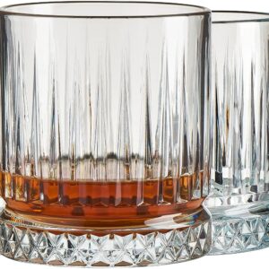 Pasabahce Exclusive Whiskey Cocktail Glasses Set of 4 Premium Old Fashioned Glasses Premium Scotch Bourbon Liqueur Rum Glasses 11oz Perfect for Party Gifts