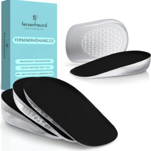 Fersenfreund© Premium Shoe Insoles Raiser – The Original – Heel Wedge Shoe Raiser Insoles That Make Larger Gel Shoe Insoles Increase Height Increase Insoles – Men's 2.5 cm