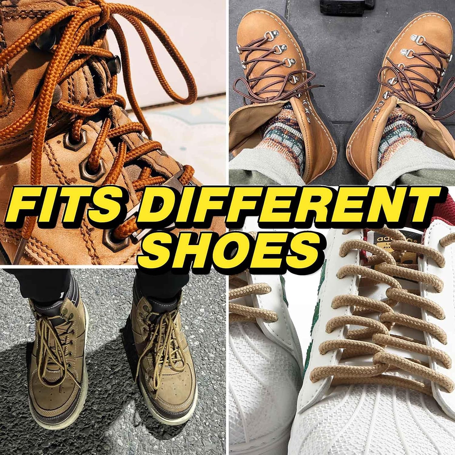 VSUDO Boot Laces, Round, Diameter 4 mm, Thin Shoelaces for Work, Outdoors, Hiking, Trekking Shoes, for Men and Women, Tear-Resistant Replacement Laces – Bild 6