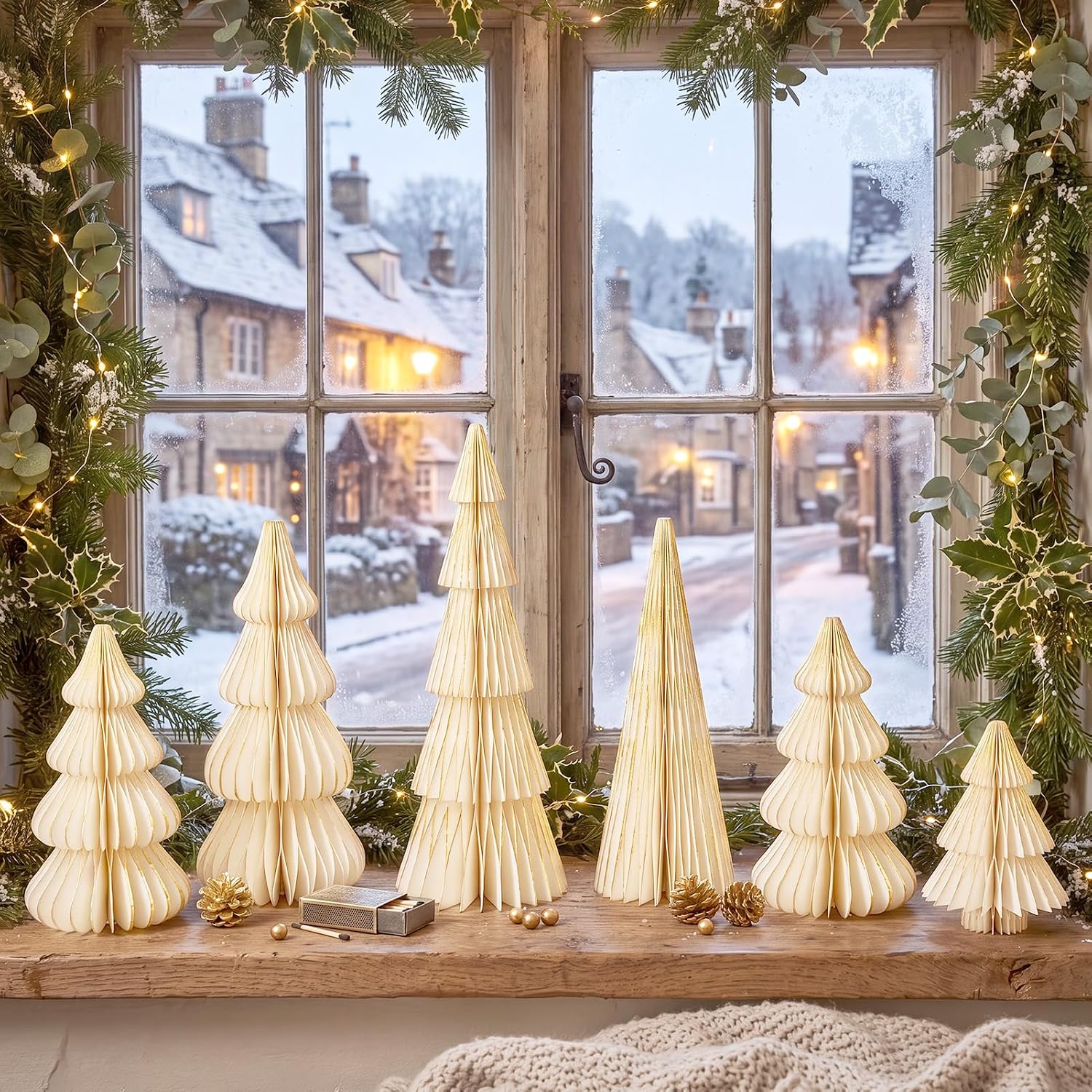SUNBEAUTY Christmas Decoration White Paper Christmas Tree Christmas – Bild 5