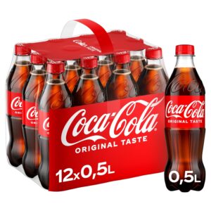 Coca-Cola Classic, Soft Drink with Sugar, Disposable Bottle, 12 x 500 ml – Container.Type