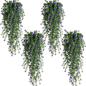 Pack of 4 Artificial Plants Plastic Plants Eucalyptus Artificial Plant