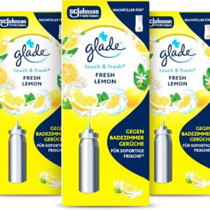 Glade Touch & Fresh (Brise One) Refill, Air Freshener Mini Spray Lemon (Limon), Pack of 3 (3 x 10 ml), [Colour]