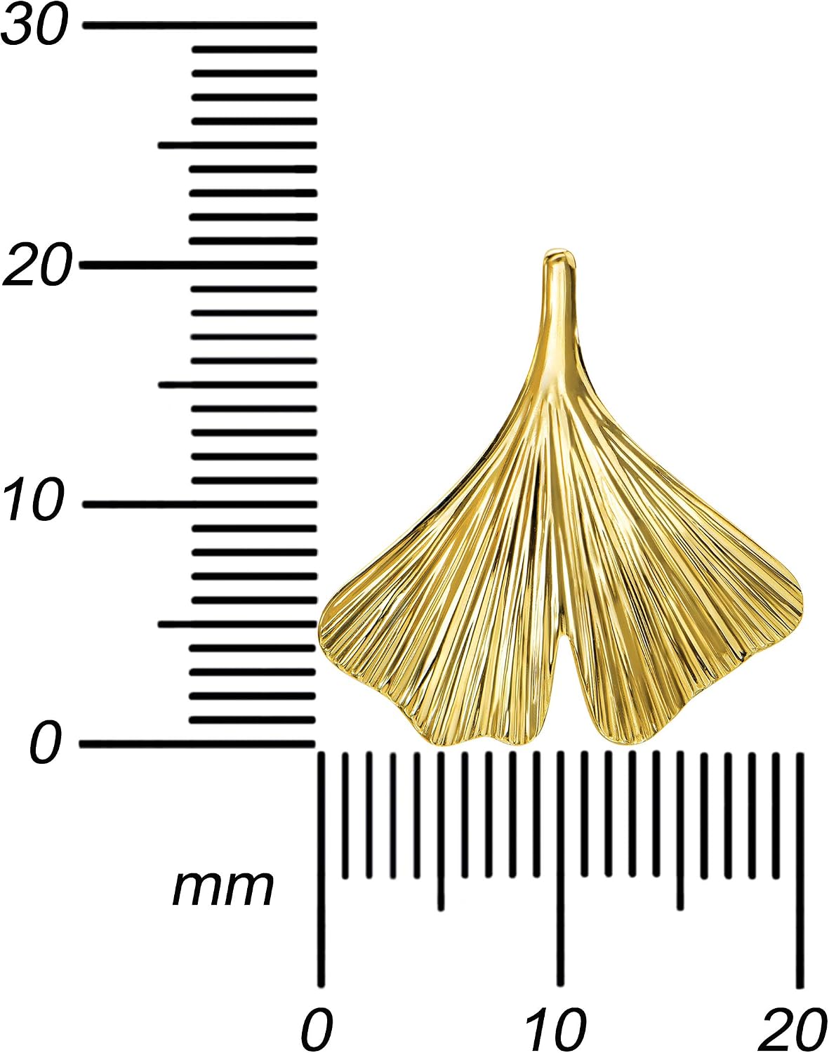 Gold Pendant 333 Gold 8 Carat 8 Carat with Ginkgo Leaf Gold for Women as Chain Pendant with Necklace Length Selectable – Bild 3