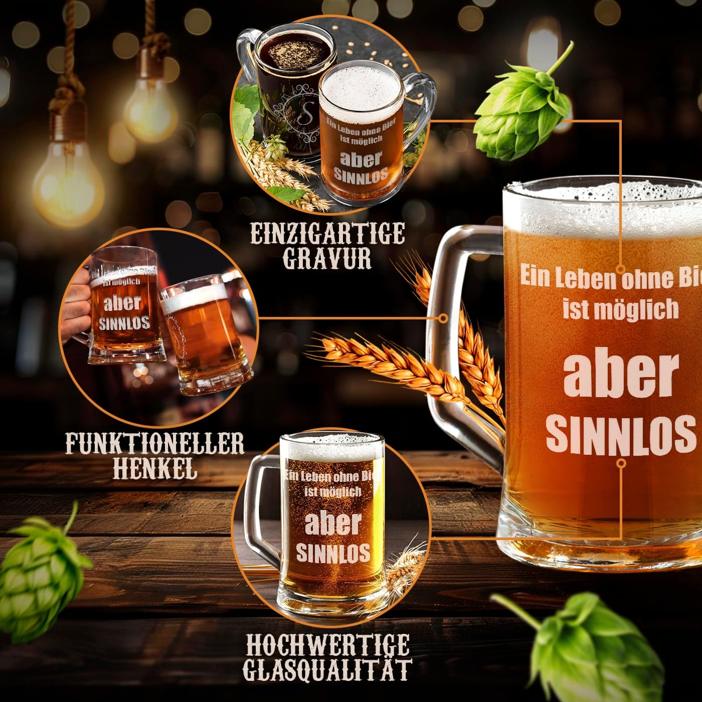 Maverton Personalised Engraved Beer Mug 500ml – Bild 3