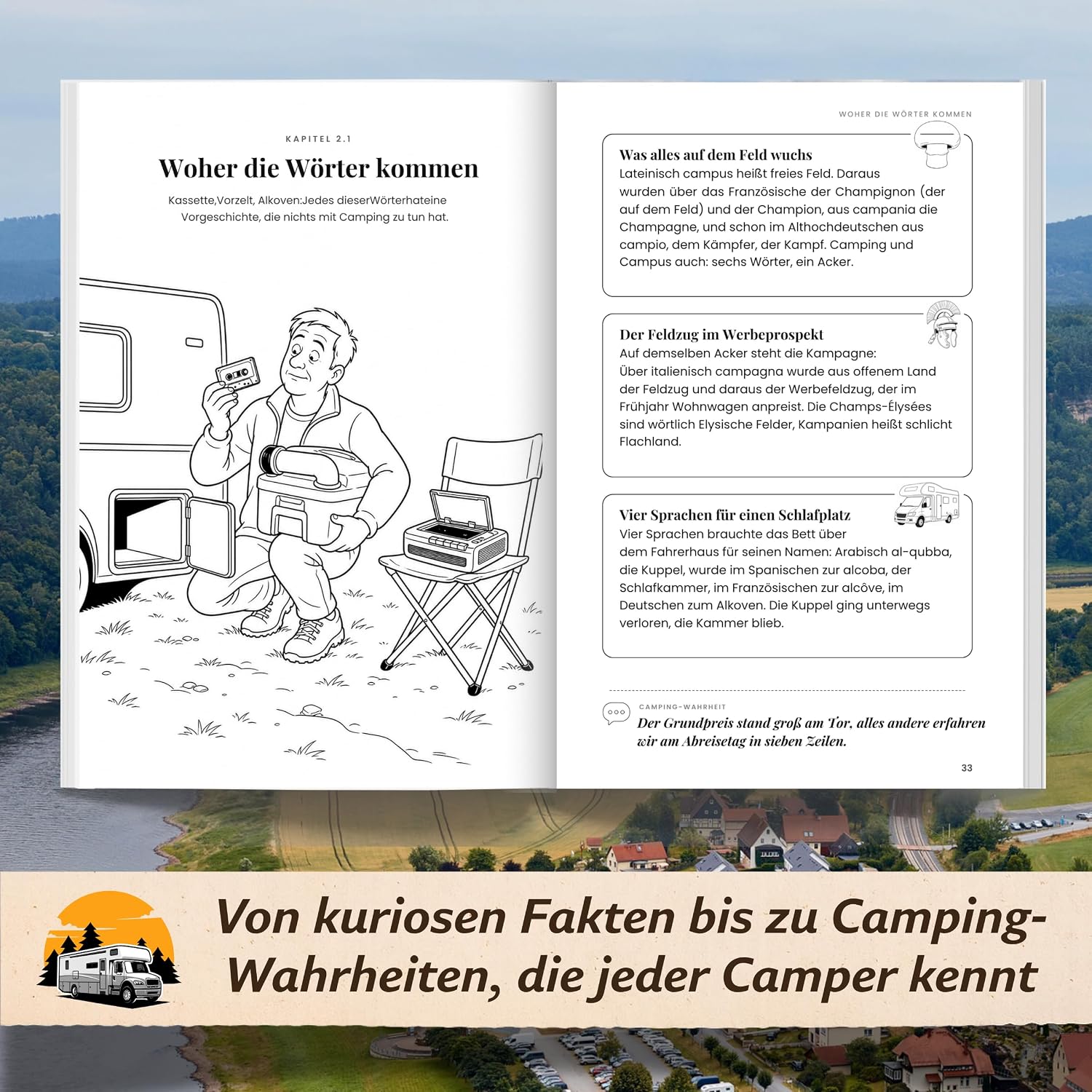 Camp dich schlau: Das lustige Camping-Buch mit 222 schrägen Fakten, Rätseln und Situationen, die jeder Camper kennt | Das perfekte Geschenk für Camper und Wohnmobilfans – Bild 3