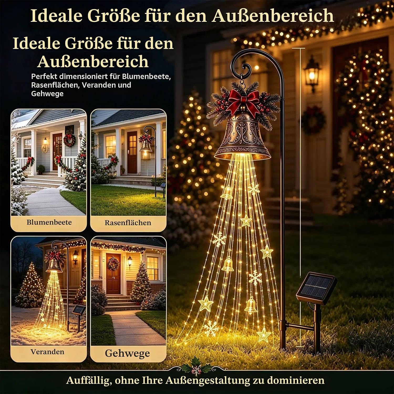 Christmas Bell Cascade Solar Garden Light for Garden Decoration Outdoor – Bild 6