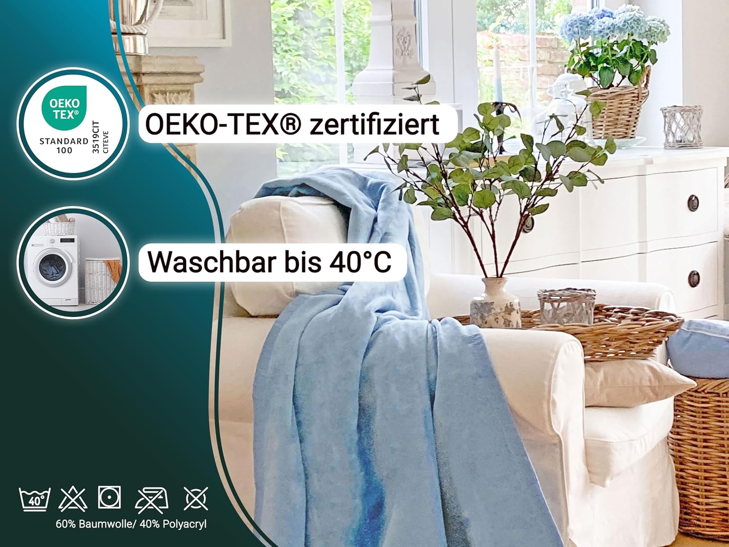 Zollner Wool Blanket, 150 x 200 cm or 220 x 240 cm, 002 – Bild 3
