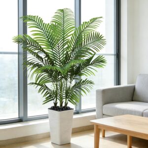 Artificial Areca Palm Tree Indoor 150 cm - Artificial Plant in Pot, Large Areca Palm Tree, UV-Resistant for Indoor and Outdoor Use - Fake Plants Decoration for Living Room, Balcony, Office, Garden