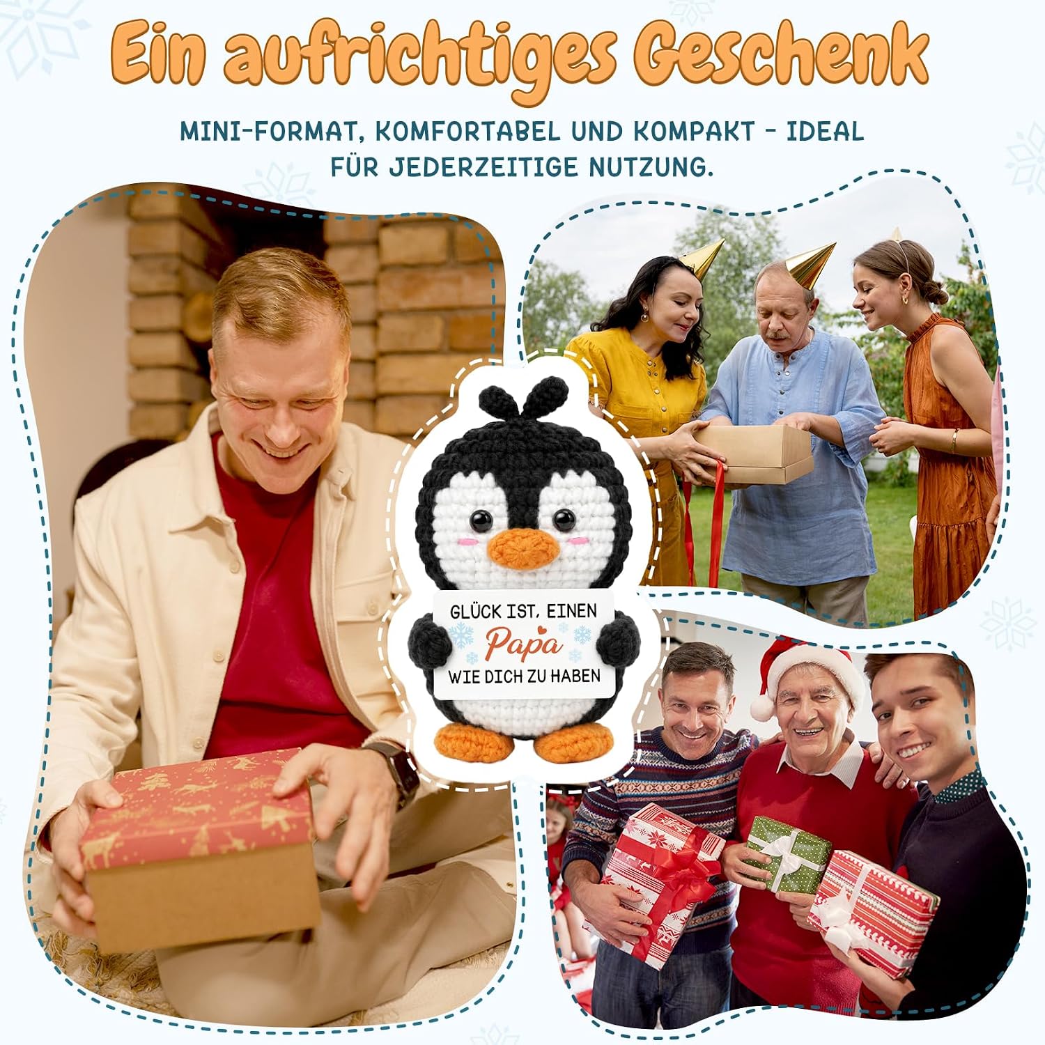 Vetbuosa Dad Gift, Hand Crocheted Penguin, Pocket Hug Penguin – Bild 7