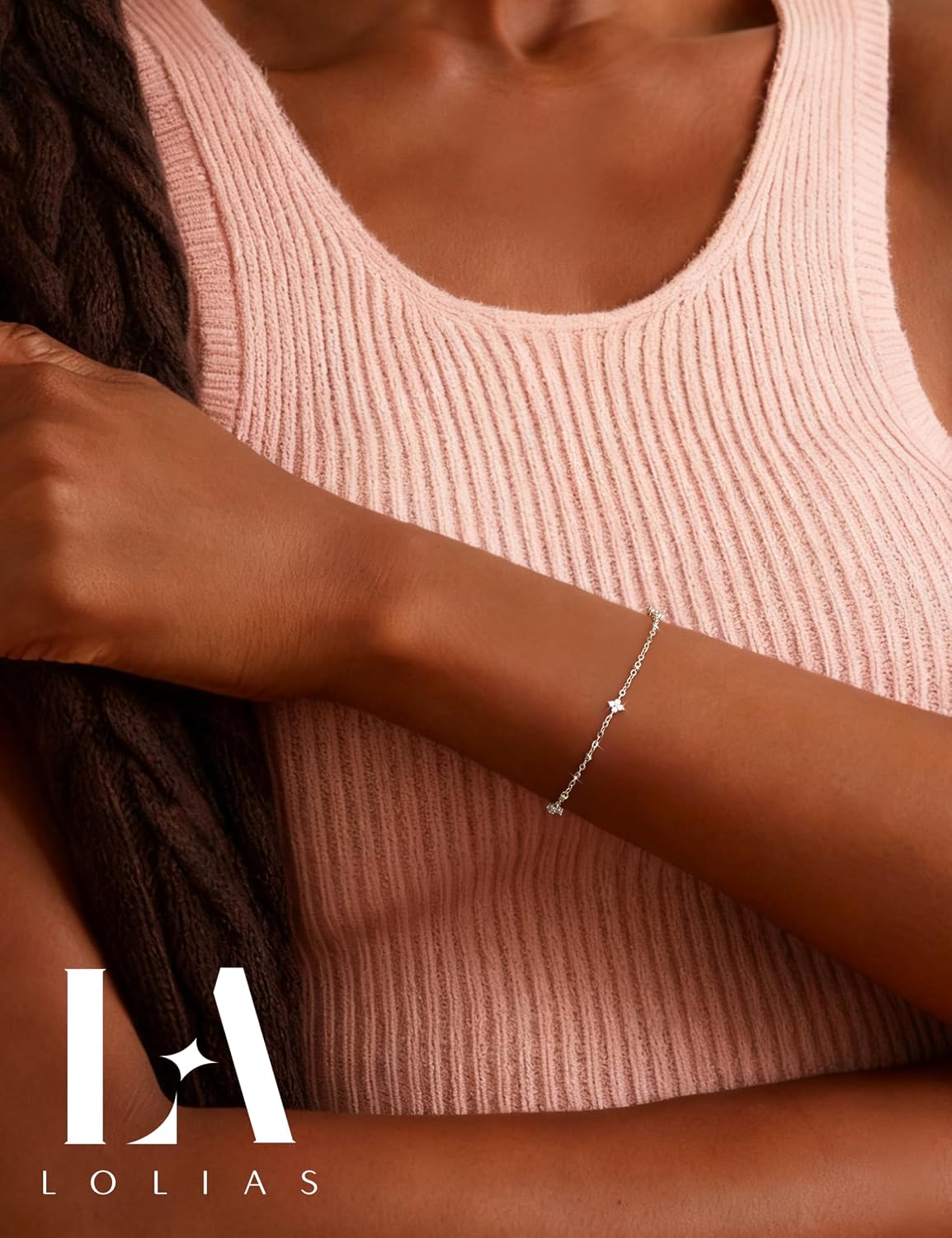 LOLIAS Women's Bracelet 925 Silver / Gold / Rose Gold Bracelet with Balls/Beads Waterproof Bracelets Jewellery Women Girls – Bild 3
