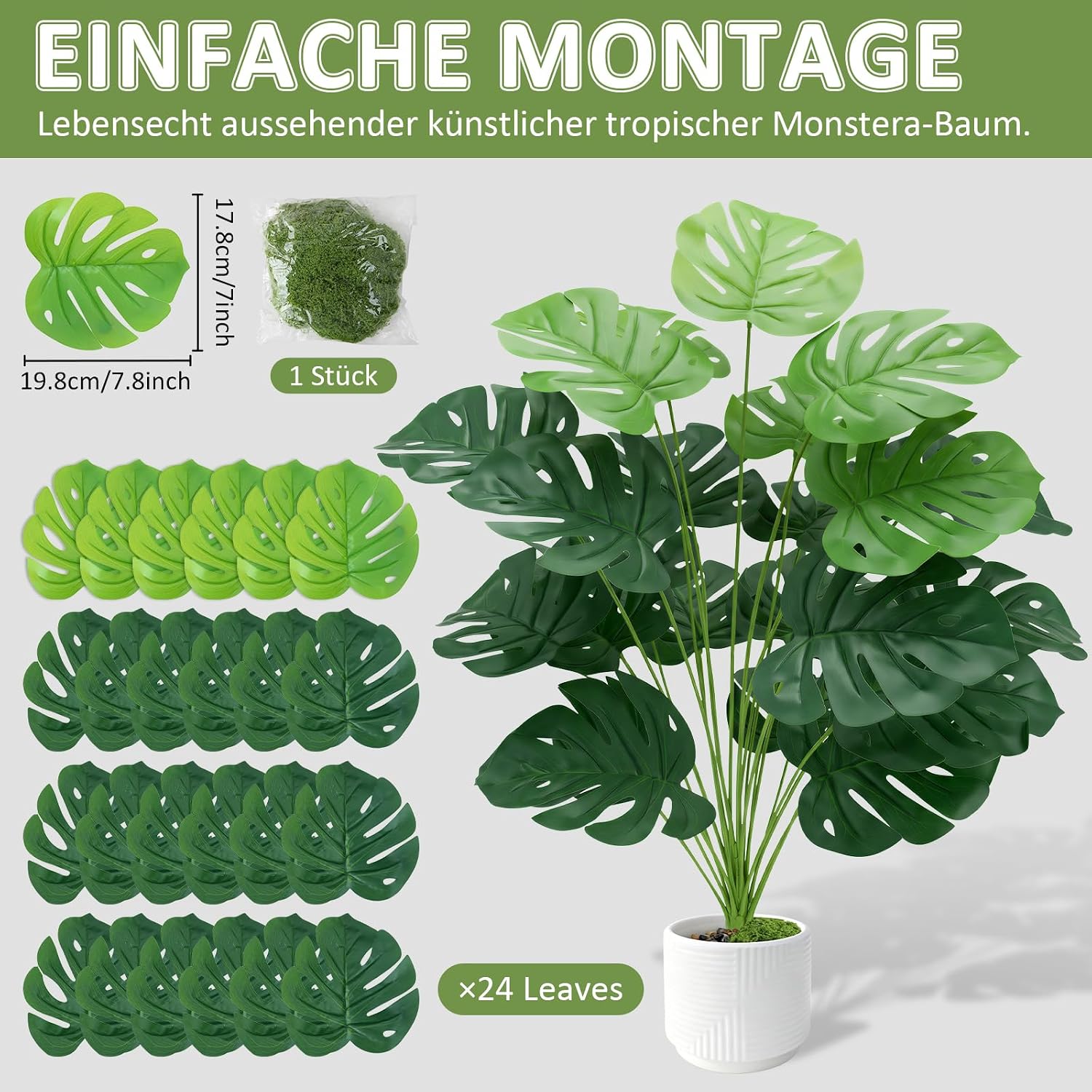 Artificial Plant Artificial Plants 72 cm Artificial Plants Large – Bild 3