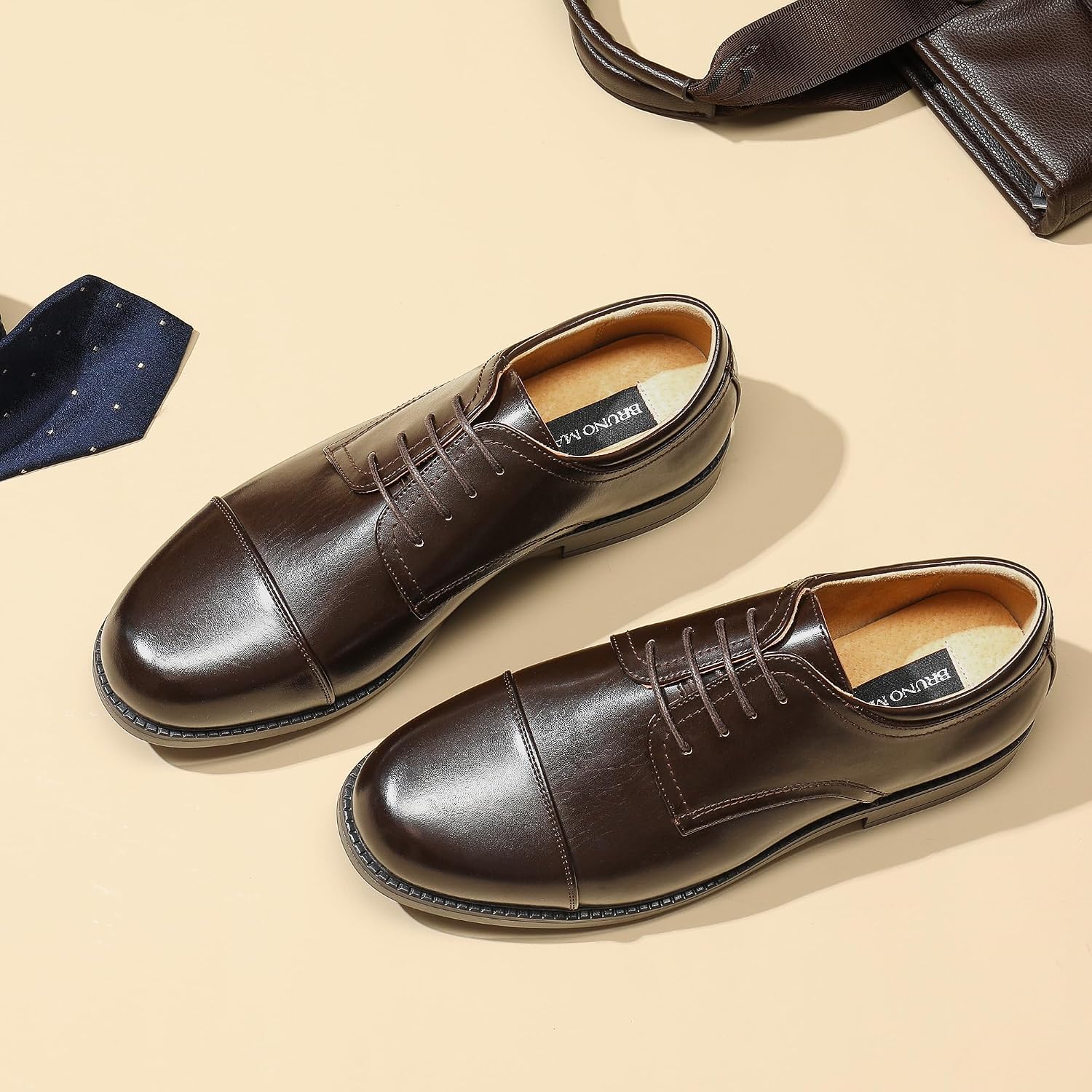 Bruno Marc Men's Dress Shoes Lace-Up Half Derby – Bild 2