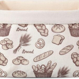Xuniea Fabric Bread Basket Gift Basket Empty Bread Bag Bread Pattern