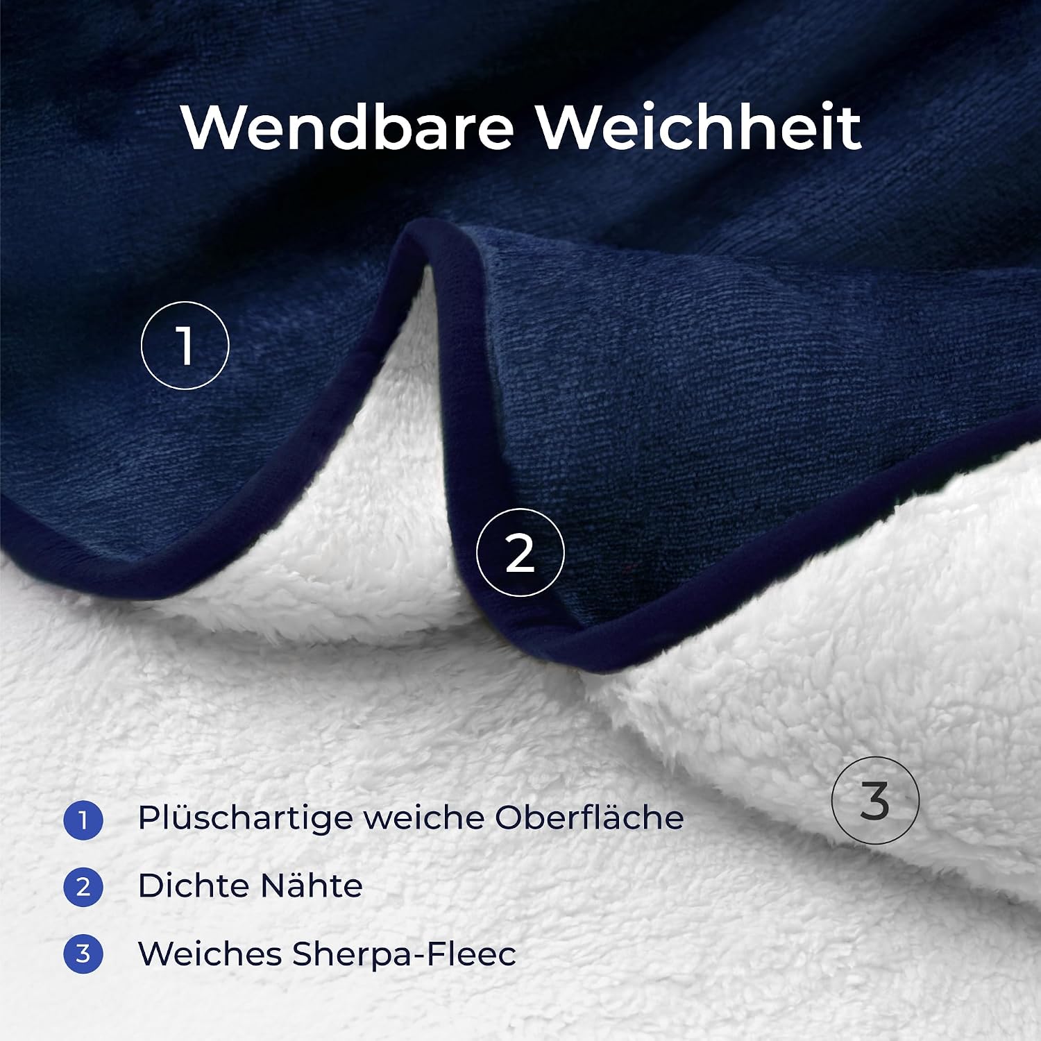 Dreamzie - Waterproof Dog Blanket Fluffy - 100 x 120 cm - Navy Blue – Bild 4
