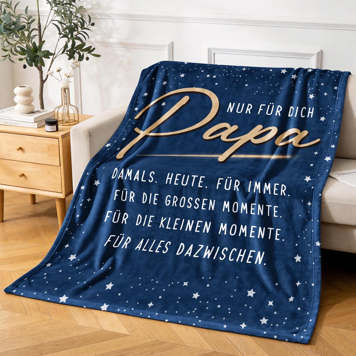 Papa Geburtstagsgeschenk - Kuscheldecke mit Spruch, Papa Geschenk – Bild 3