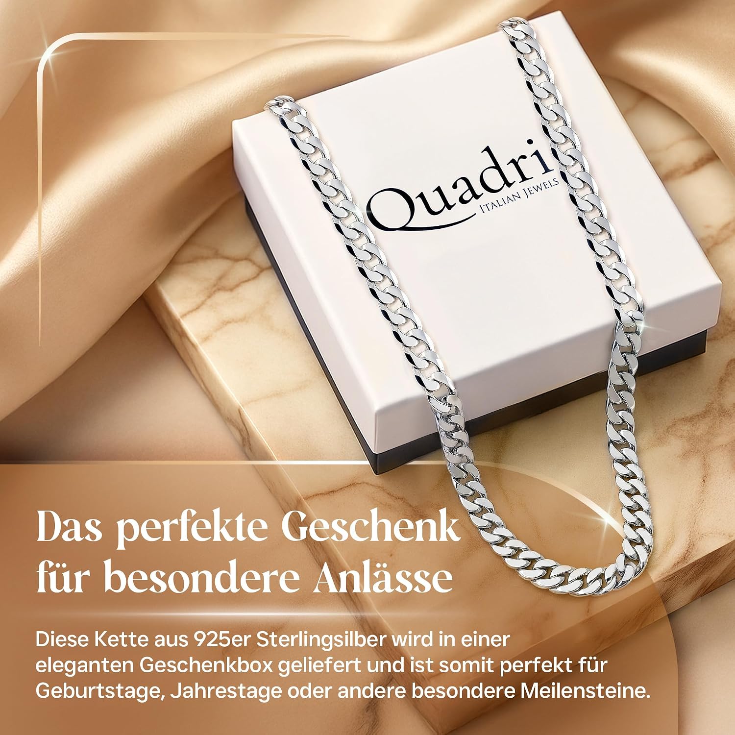 QUADRI - Kette Herren Silber | Silberkette 925 Silber - Halskette Herren – Bild 7