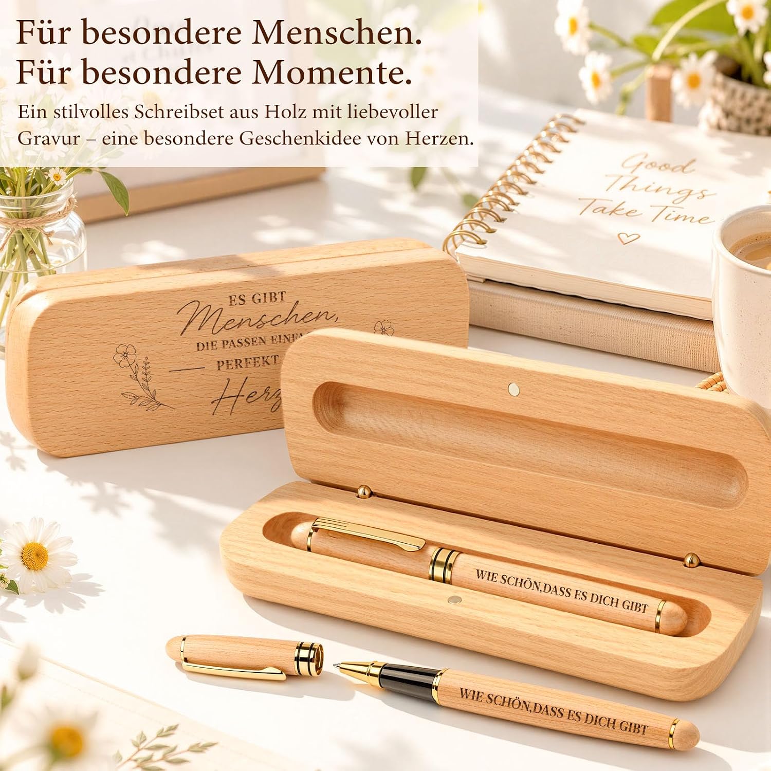 Giftota Geschenke für Männer Frauen - Tintenroller Holz mit Geschenkbox - Geburtstagsgeschenk für Sie Ihn - Dankeschön Geschenk für Beste Freundin - Geschenkideen für Familie Mama Oma Freund Kollegen – Bild 6