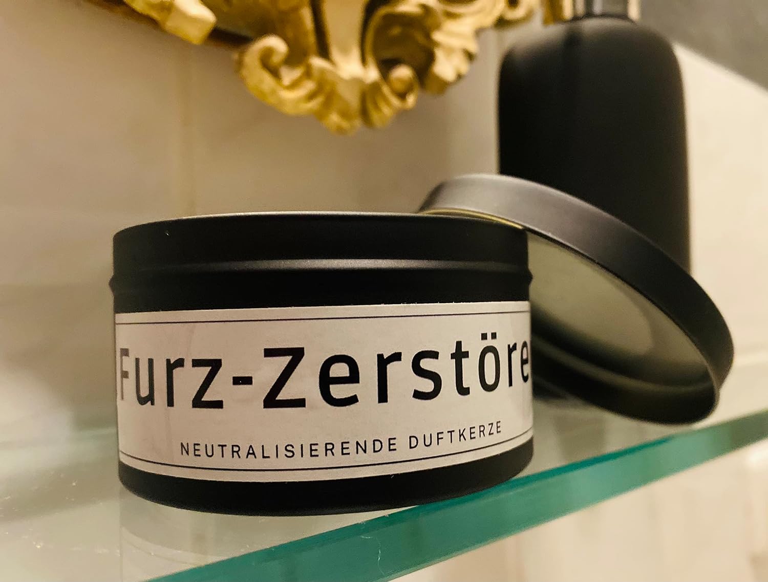 Funny Scented Candle with Saying "Fart Destroyer" for Girlfriend, Boyfriend, WG, Students as a Gift for Toilet and Toilet – Bild 2
