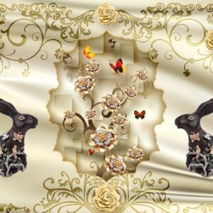 Non-Woven Photo Wallpaper Wall Pictures Elegant Gold Jewellery Luxury Nobility 1509 (150 (W) x 105 (H) cm)