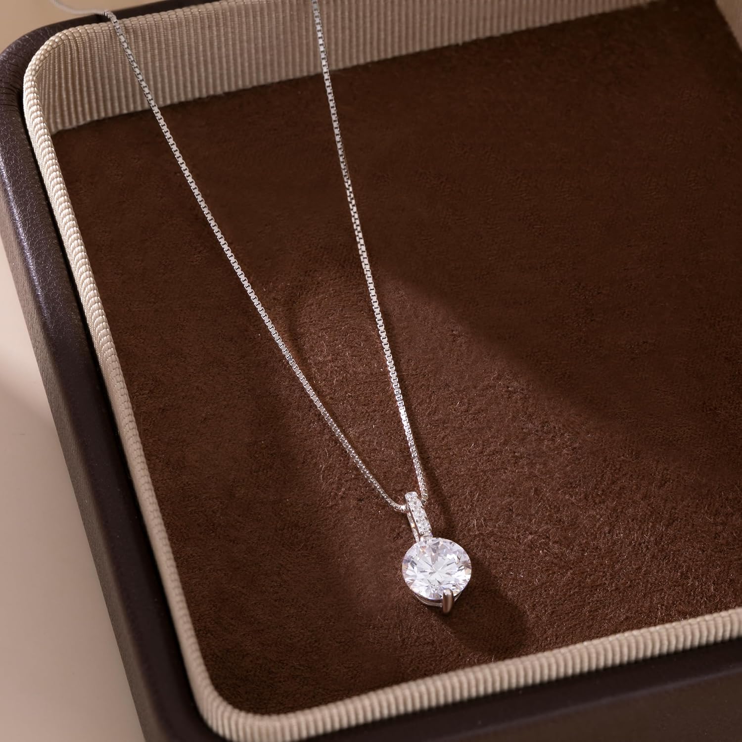 SLUYNZ 925 Sterling Silver Cubic Zirconia Necklace Chains for Women Sparkling CZ Pendant Necklace – Bild 5