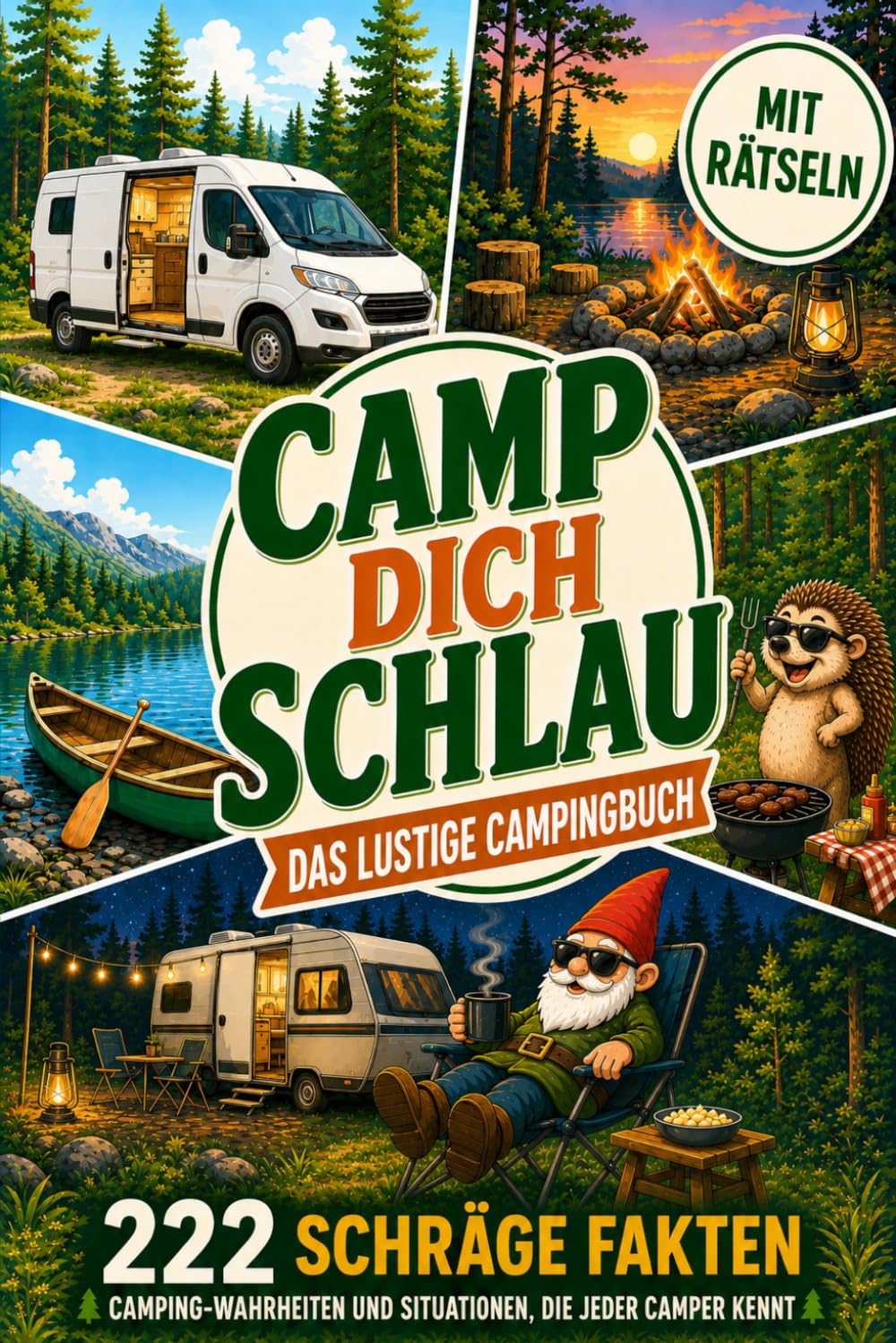 Camp dich schlau: Das lustige Camping-Buch mit 222 schrägen Fakten, Rätseln und Situationen, die jeder Camper kennt | Das perfekte Geschenk für Camper und Wohnmobilfans