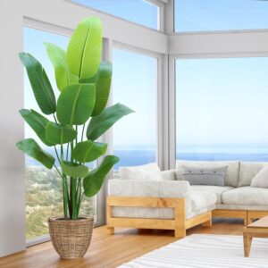 Artificial Bird of Paradise Plant 6ft Indoor Tall with 12 Stems – The Perfect Silk Floor Plant for Indoor Home Decoration in Living Room, Office and Bedroom (6ft