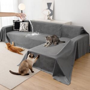 Loiion L Shape Sofa Protector Cat Corner Sofa Throw Scratch Protector Dark